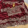 SF Fendy Satin Embroidery Designer Ladies Saree Wholesale Market In Surat